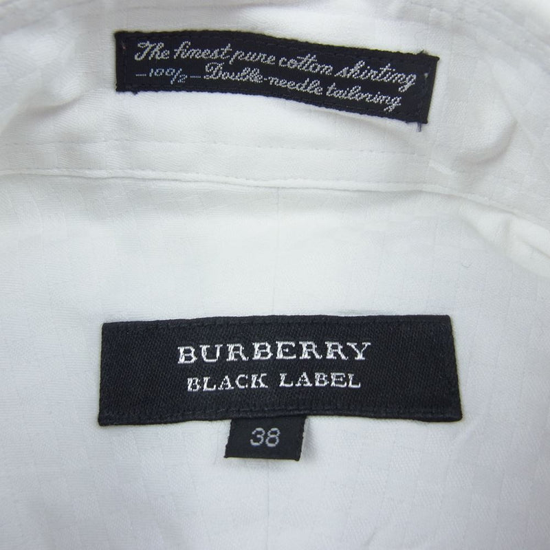 BURBERRY BLACK LABEL バーバリーブラックレーベル ワイドカラーシャツ ホワイト系 38【中古】