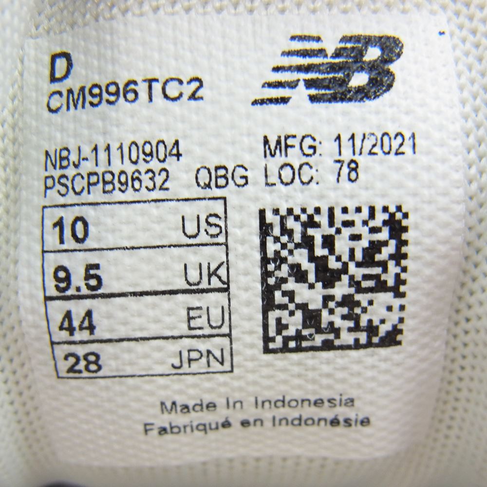 NEW BALANCE ニューバランス CM996TC2 ローカット スニーカー カーキ系 28cm【中古】