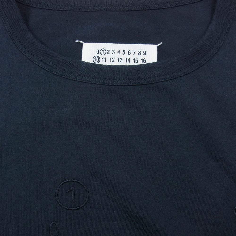 MAISON MARGIELA メゾンマルジェラ 23SS S50GC0684 カレンダーロゴ刺繍 クルーネック 半袖 Tシャツ ダークネイビー系 XL【新古品】【未使用】【中古】