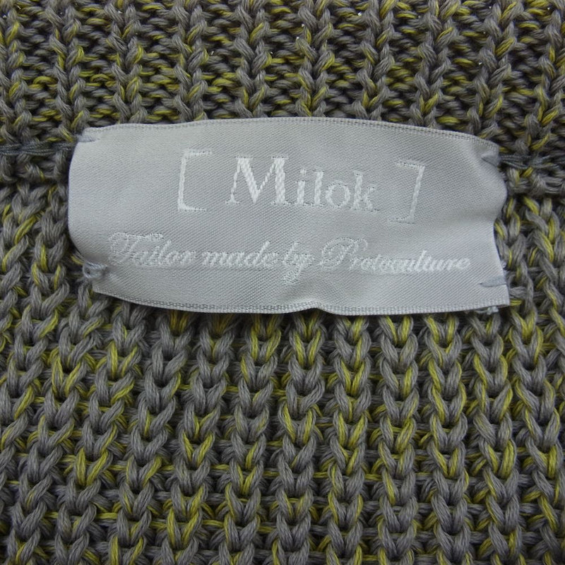 Milok ミロック 20SS 20SSKN01 スプリンクル コットン ニット セーター グレー系 イエロー系 F【中古】