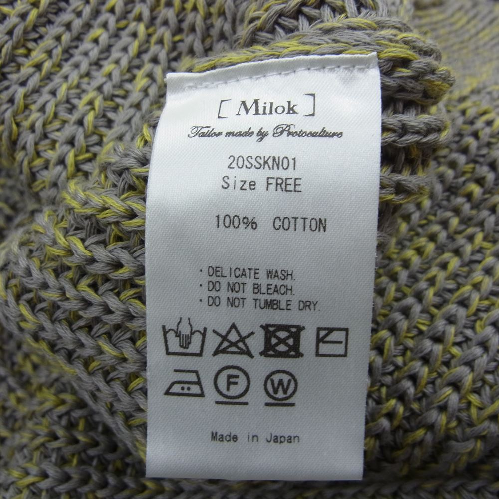 Milok ミロック 20SS 20SSKN01 スプリンクル コットン ニット セーター グレー系 イエロー系 F【中古】