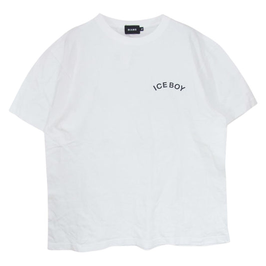 BEAMS ビームス × PAPERBOY ペーパーボーイ ICE アイス ロゴ Tシャツ ホワイト系 XL【中古】