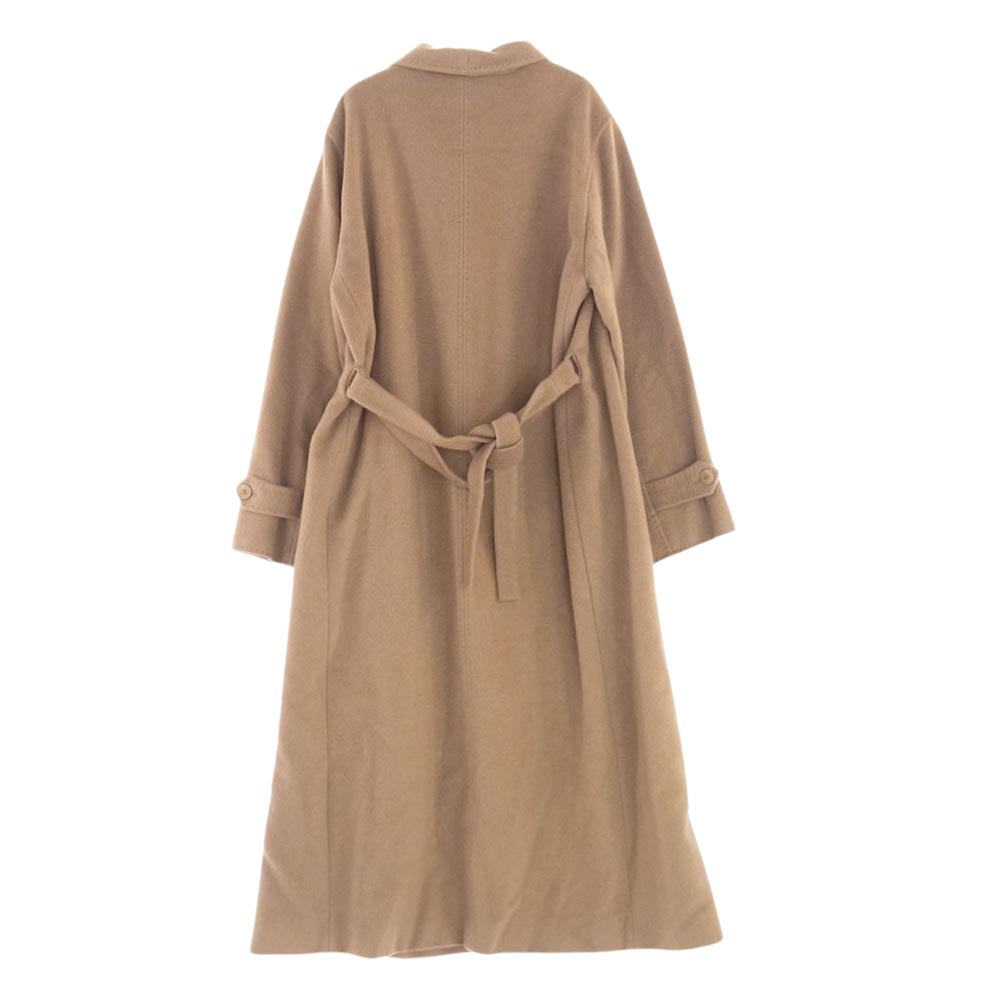 MAX MARA マックスマーラ 73136 白タグ イタリア製 ピュアキャメル ショールカラー ロング コート ベージュ系 M【中古】