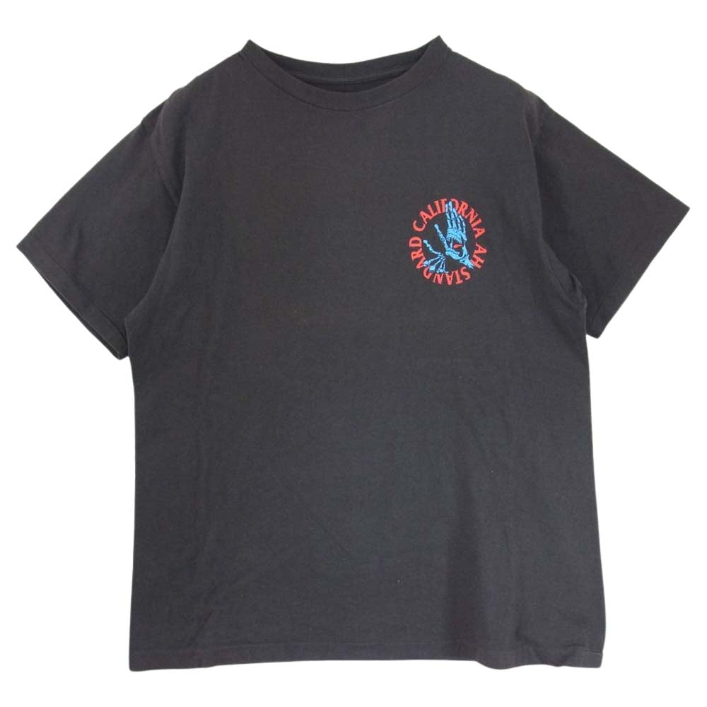 STANDARD CALIFORNIA スタンダードカリフォルニア AH × CLAP YOUR HANDS T ハンド ラバー プリント 半袖 Tシャツ ブラック系 M【中古】