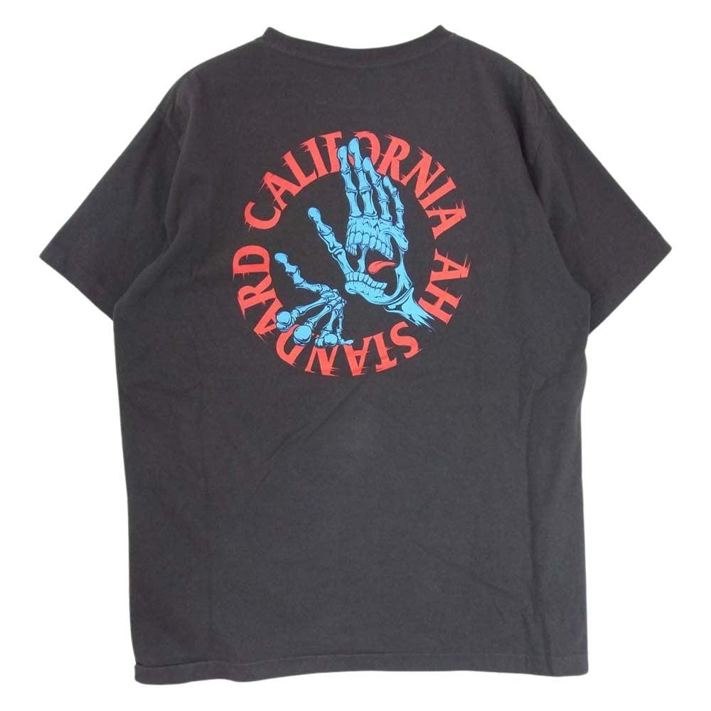 STANDARD CALIFORNIA スタンダードカリフォルニア AH × CLAP YOUR HANDS T ハンド ラバー プリント 半袖 Tシャツ ブラック系 M【中古】