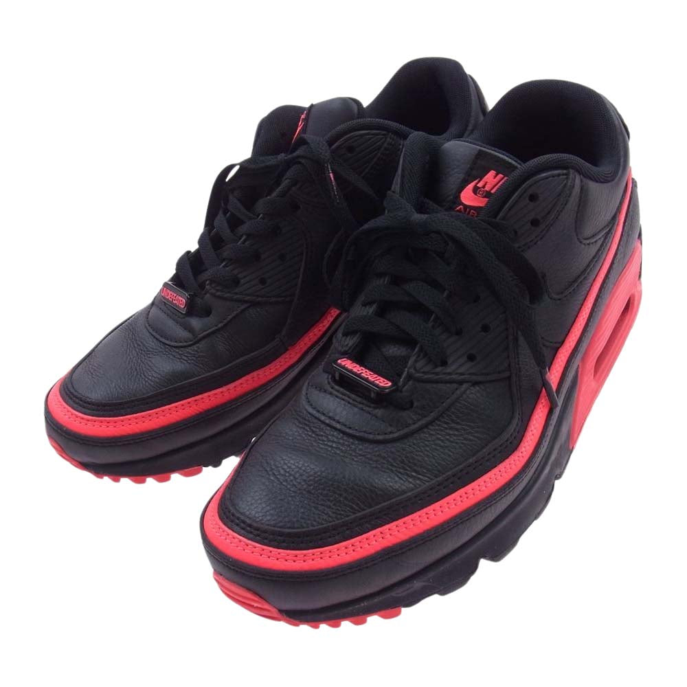 NIKE ナイキ CJ7197-003 × UNDEFEATED アンディフィーテッド AIR MAX 90 BLACK RED アマックス 90 ブラック レッド スニーカー ブラック系 レッド系 28cm【中古】