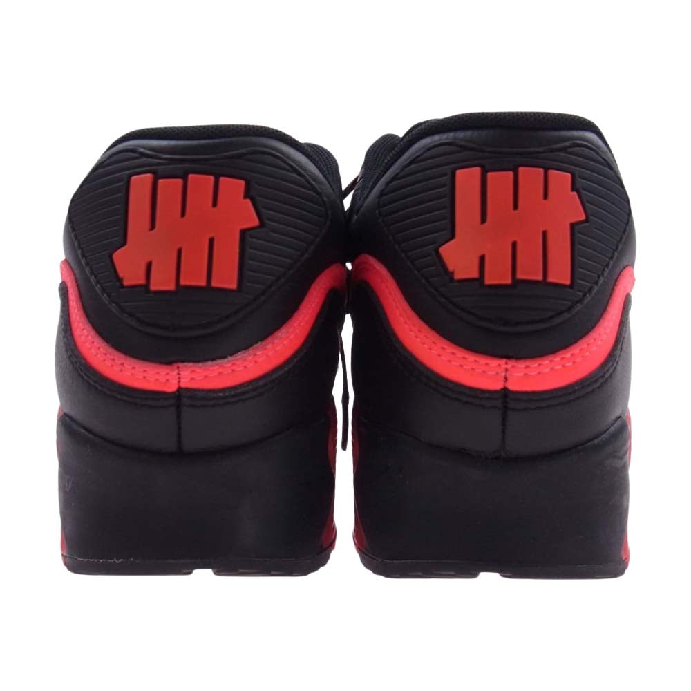 NIKE ナイキ CJ7197-003 × UNDEFEATED アンディフィーテッド AIR MAX 90 BLACK RED アマックス 90 ブラック レッド スニーカー ブラック系 レッド系 28cm【中古】