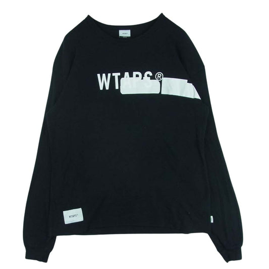 WTAPS ダブルタップス 19AW 192ATDT-CSM12 SIDE EFFECT LS TEE COTTON サイド エフェクト ロングスリーブ Tシャツ ブラック系 01【中古】