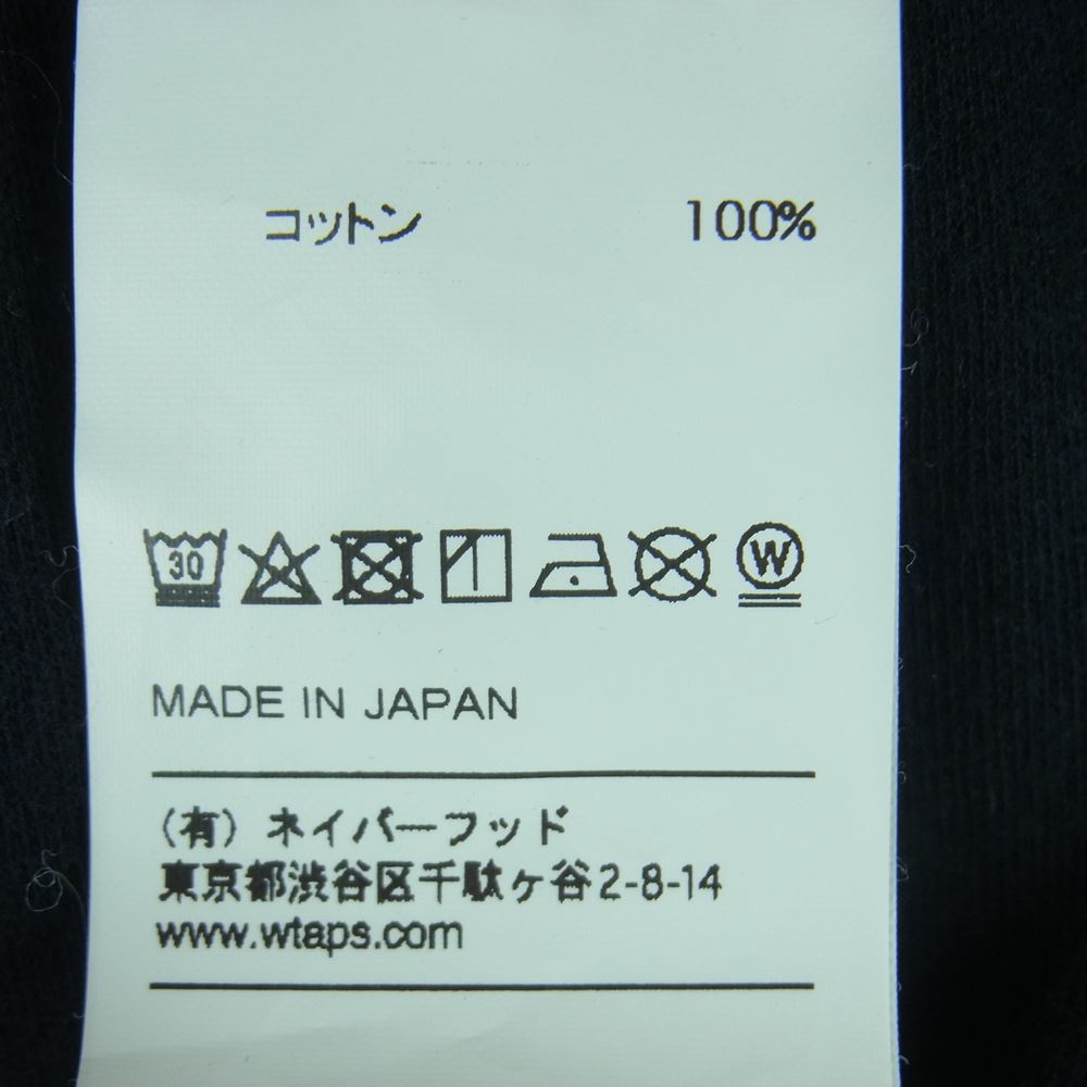 WTAPS ダブルタップス 19AW 192ATDT-CSM12 SIDE EFFECT LS TEE COTTON サイド エフェクト ロングスリーブ Tシャツ ブラック系 01【中古】