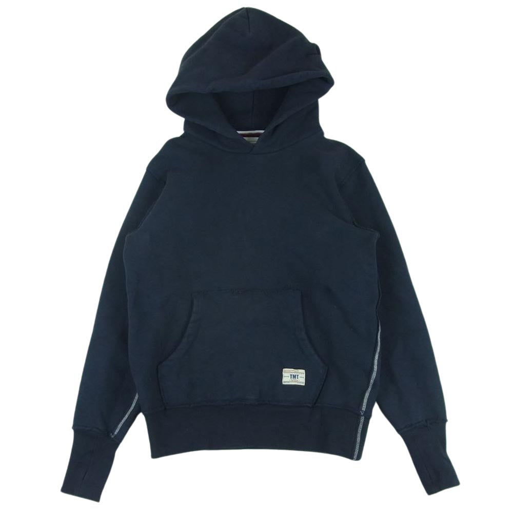 TMT ティーエムティー 20AW HIGH STRETCH HEAVY ダメージ加工 プルオーバー パーカー 日本製 ダークネイビー系 L【中古】
