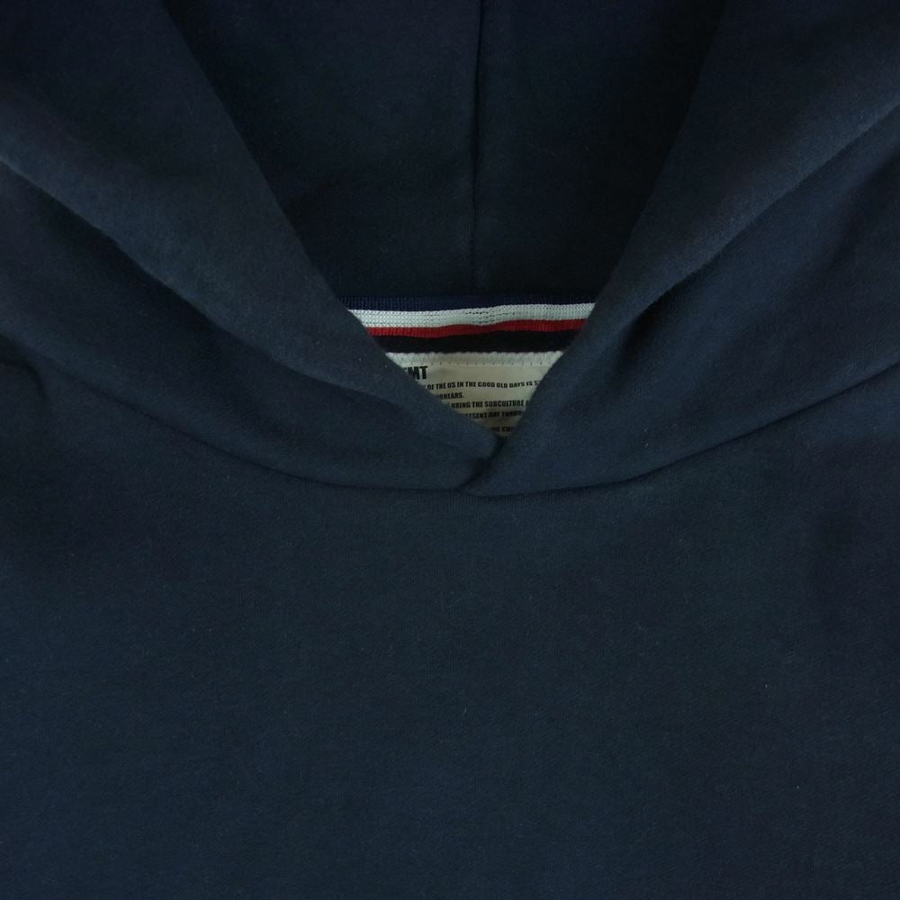 TMT ティーエムティー 20AW HIGH STRETCH HEAVY ダメージ加工 プルオーバー パーカー 日本製 ダークネイビー系 L【中古】