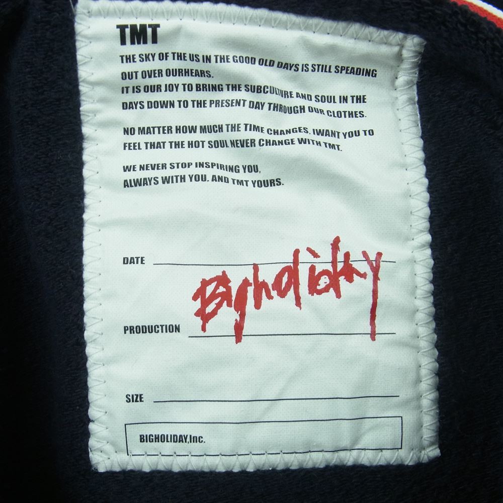 TMT ティーエムティー 20AW HIGH STRETCH HEAVY ダメージ加工 プルオーバー パーカー 日本製 ダークネイビー系 L【中古】