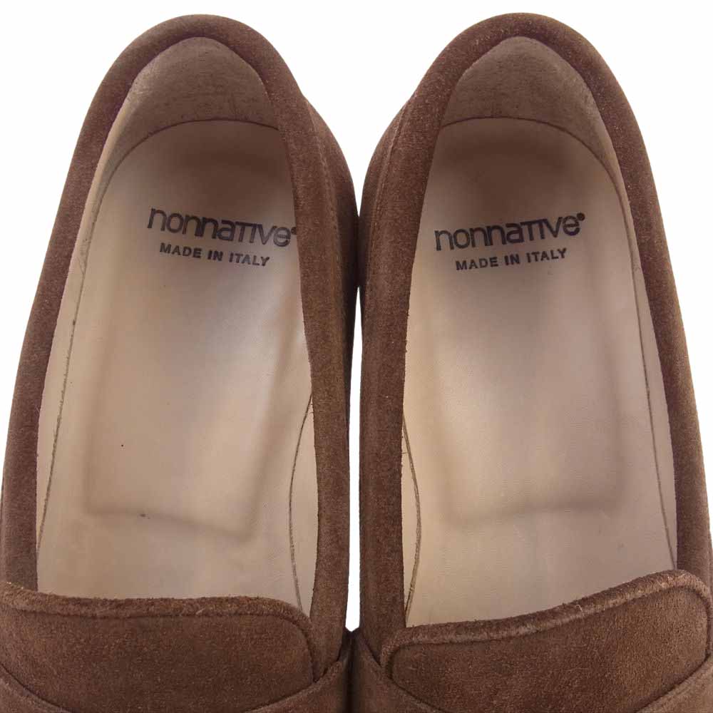 nonnative ノンネイティブ clerk loafer cow suede スエード ローファー シューズ ブラウン系 41【中古】