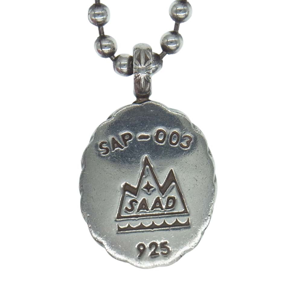 SAAD サード 石付き ペンダントトップ ネックチェーン ネックレス シルバー系 ブラック系【中古】