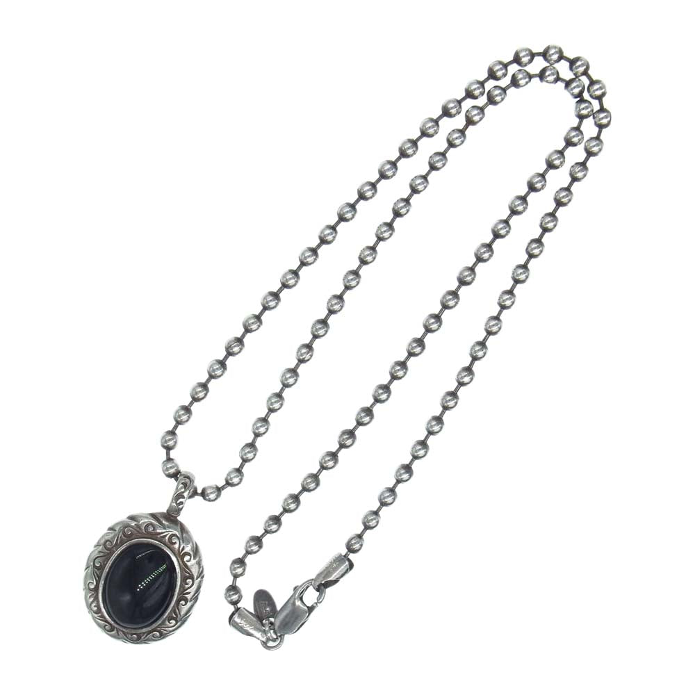 SAAD サード 石付き ペンダントトップ ネックチェーン ネックレス シルバー系 ブラック系【中古】