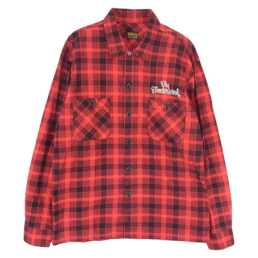 TENDERLOIN テンダーロイン T-PRINT FLANNEL プリント フランネル チェック シャツ レッド系 S【中古】