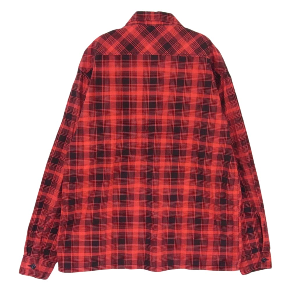 TENDERLOIN テンダーロイン T-PRINT FLANNEL プリント フランネル チェック シャツ レッド系 S【中古】