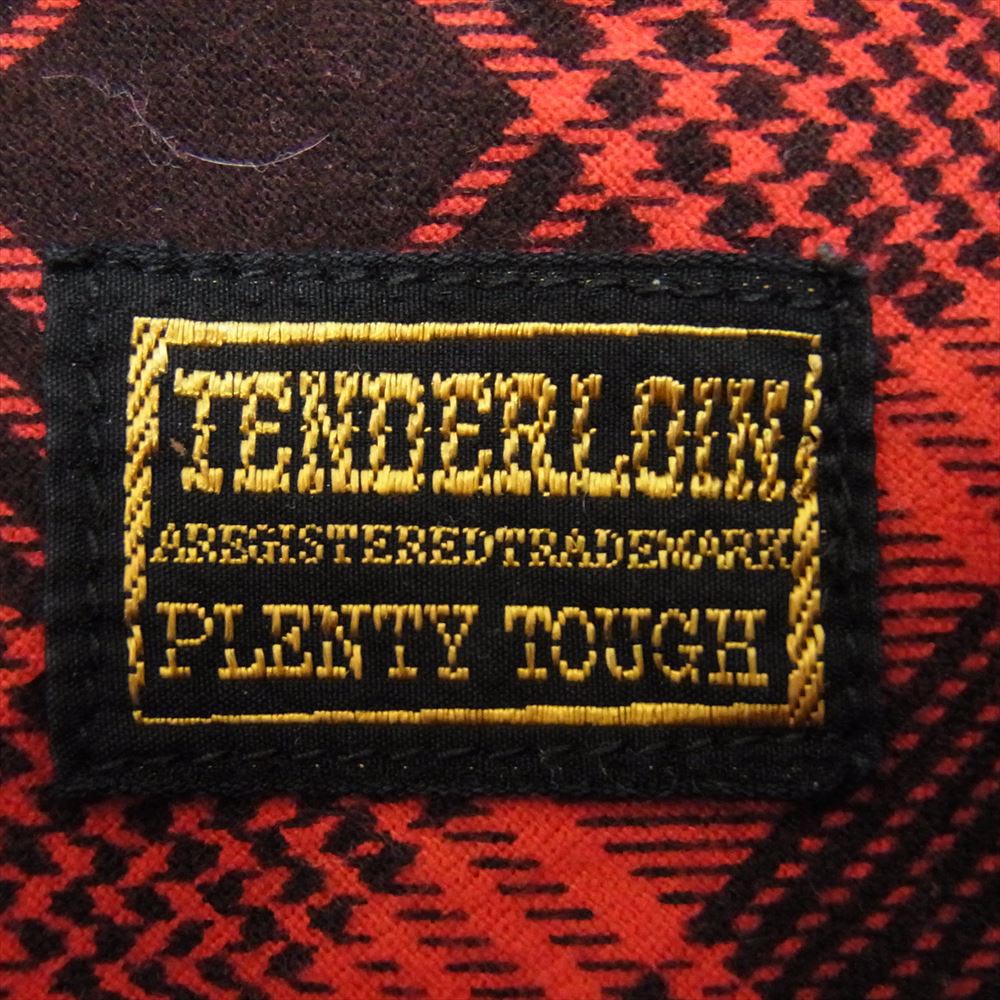 TENDERLOIN テンダーロイン T-PRINT FLANNEL プリント フランネル チェック シャツ レッド系 S【中古】