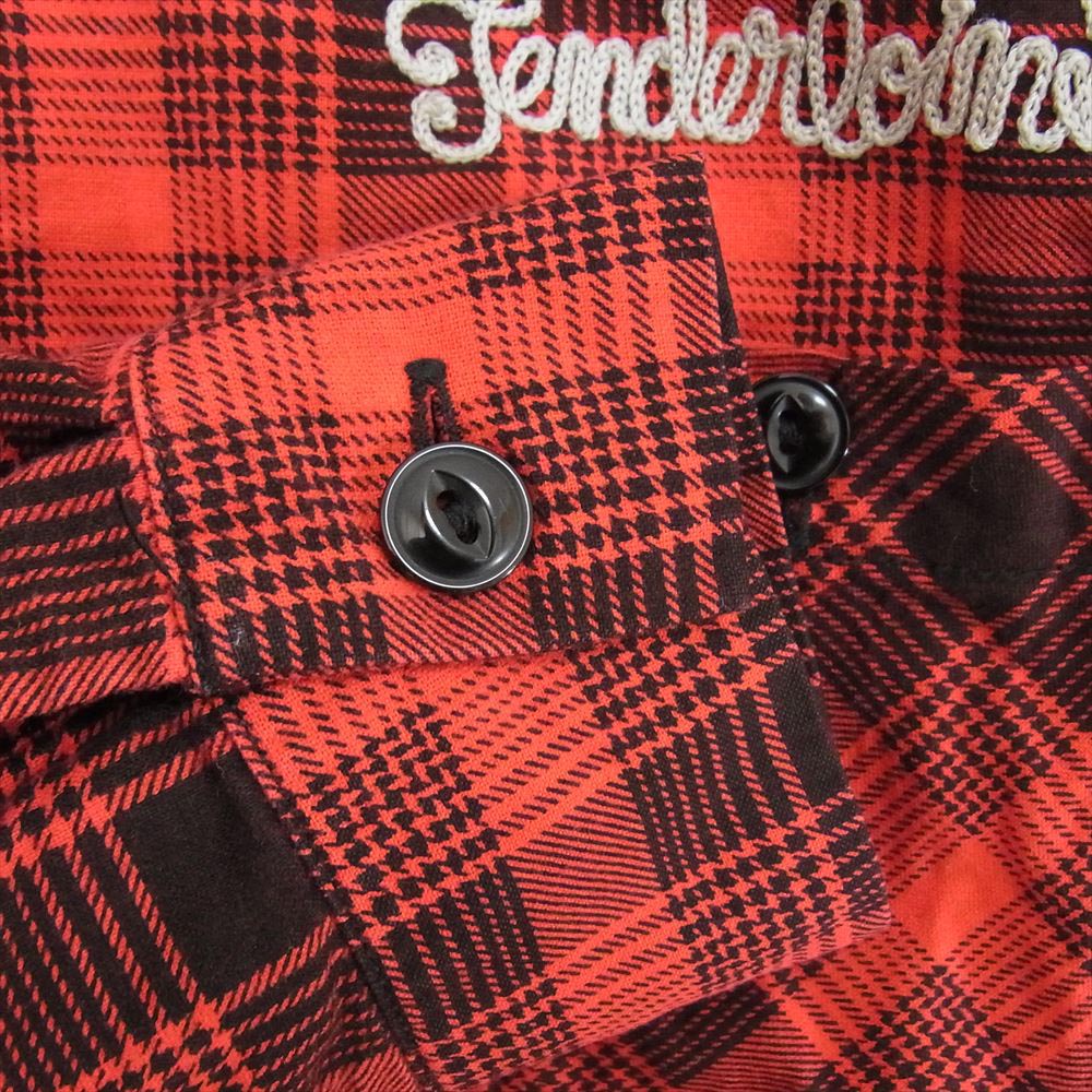 TENDERLOIN テンダーロイン T-PRINT FLANNEL プリント フランネル チェック シャツ レッド系 S【中古】