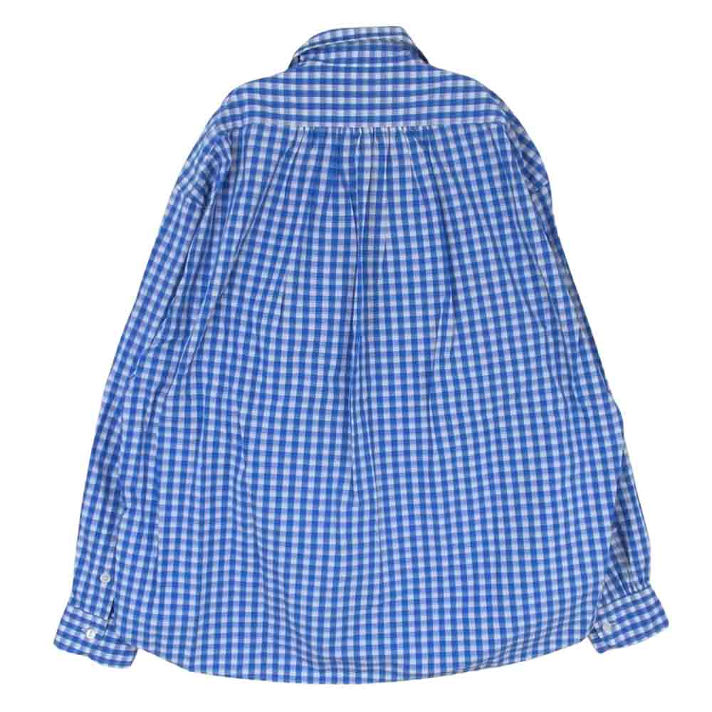 PORTER CLASSIC ポータークラシック ROLL UP SHIRT ロールアップ ギンガムチェック シャツ ブルー系 ホワイト系 S【中古】