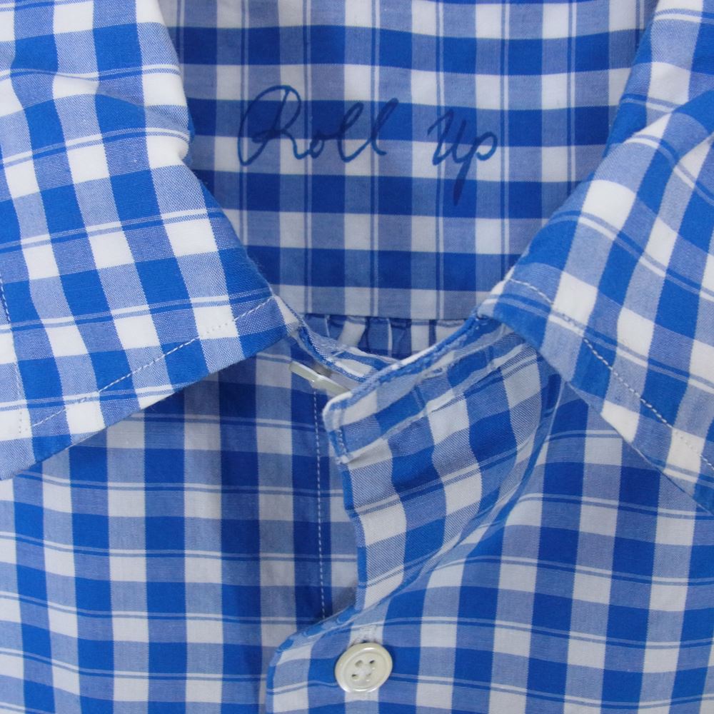 PORTER CLASSIC ポータークラシック ROLL UP SHIRT ロールアップ ギンガムチェック シャツ ブルー系 ホワイト系 S【中古】