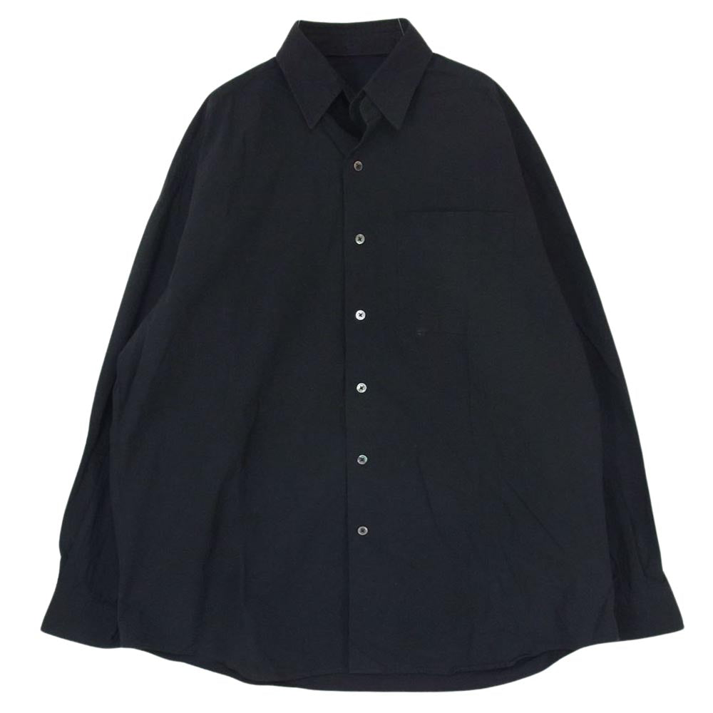 PORTER CLASSIC ポータークラシック PC GOLD SHIRT 2WAY COLLAR タイプライタークロス 襟着脱可能 レギュラー ノーカラー 長袖 シャツ ブラック系 1【中古】