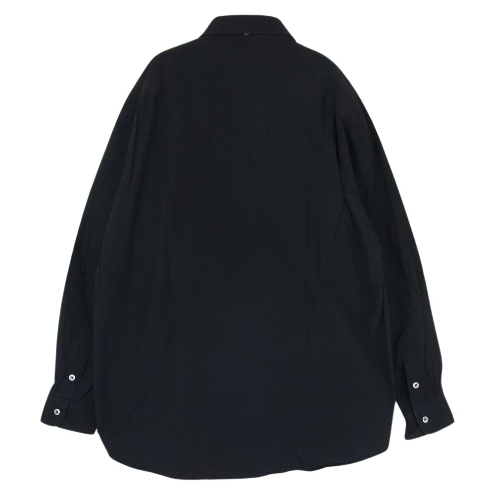 PORTER CLASSIC ポータークラシック PC GOLD SHIRT 2WAY COLLAR タイプライタークロス 襟着脱可能 レギュラー ノーカラー 長袖 シャツ ブラック系 1【中古】