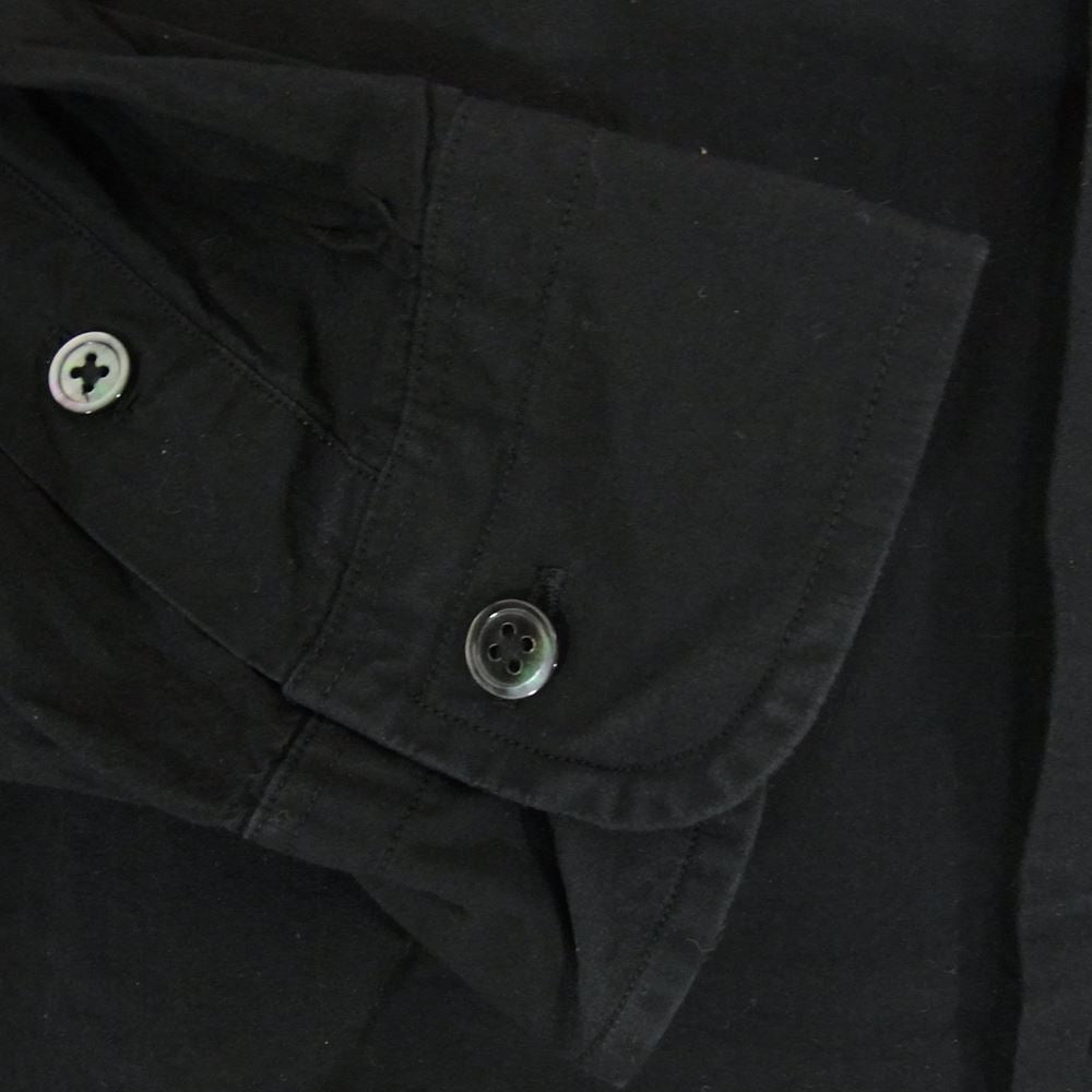 PORTER CLASSIC ポータークラシック PC GOLD SHIRT 2WAY COLLAR タイプライタークロス 襟着脱可能 レギュラー ノーカラー 長袖 シャツ ブラック系 1【中古】