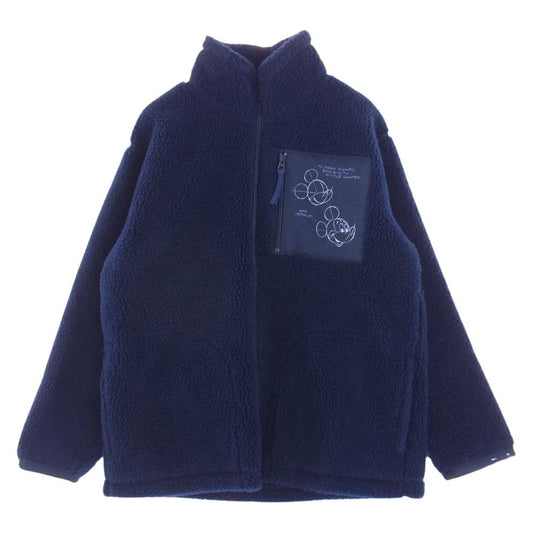 PORTER CLASSIC ポータークラシック 22AW DISNEY MICKEY MOUSE MODEL SHEET ART PC FLEECE COLLECTION ZIP UP JACKET ディズニー ミッキーマウス フリースジャケット ネイビー系 2【中古】