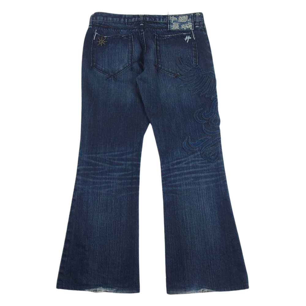 ザ・グレートチャイナウォール ハギレリメイク加工 スタッズ デニムパンツ ジーンズ インディゴブルー系 34【中古】