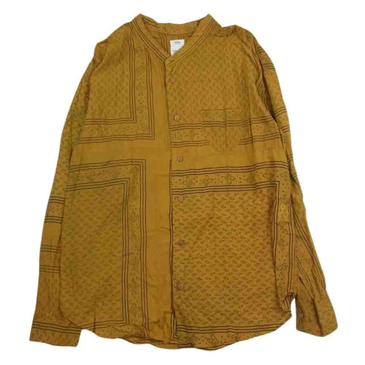 VISVIM ビズビム 20SS 0120105011005 KAFKA L/S BANDANA P.W.N.D. カフカ バンダナ スタンドカラー 長袖 シャツ イエロー系 2【極上美品】【中古】