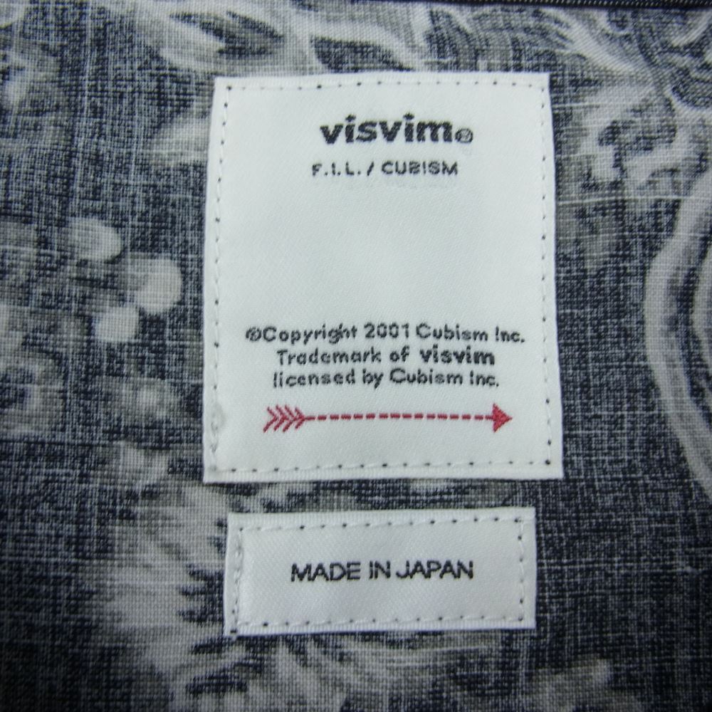 VISVIM ビズビム 22SS 0122105011013 TUNIC P.O. WILDFLOWER P.W. チュニック プルオーバー 長袖 シャツ ブラック系 2【極上美品】【中古】