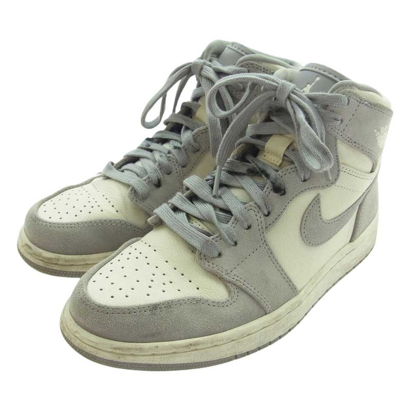 NIKE ナイキ AH7389-101 WMNS Air Jordan 1 Retro High Pale Ivory AJ1 エアジョーダン レトロ ハイ ペール アイボリー スニーカー グレー系 ホワイト系 23.5cm【中古】