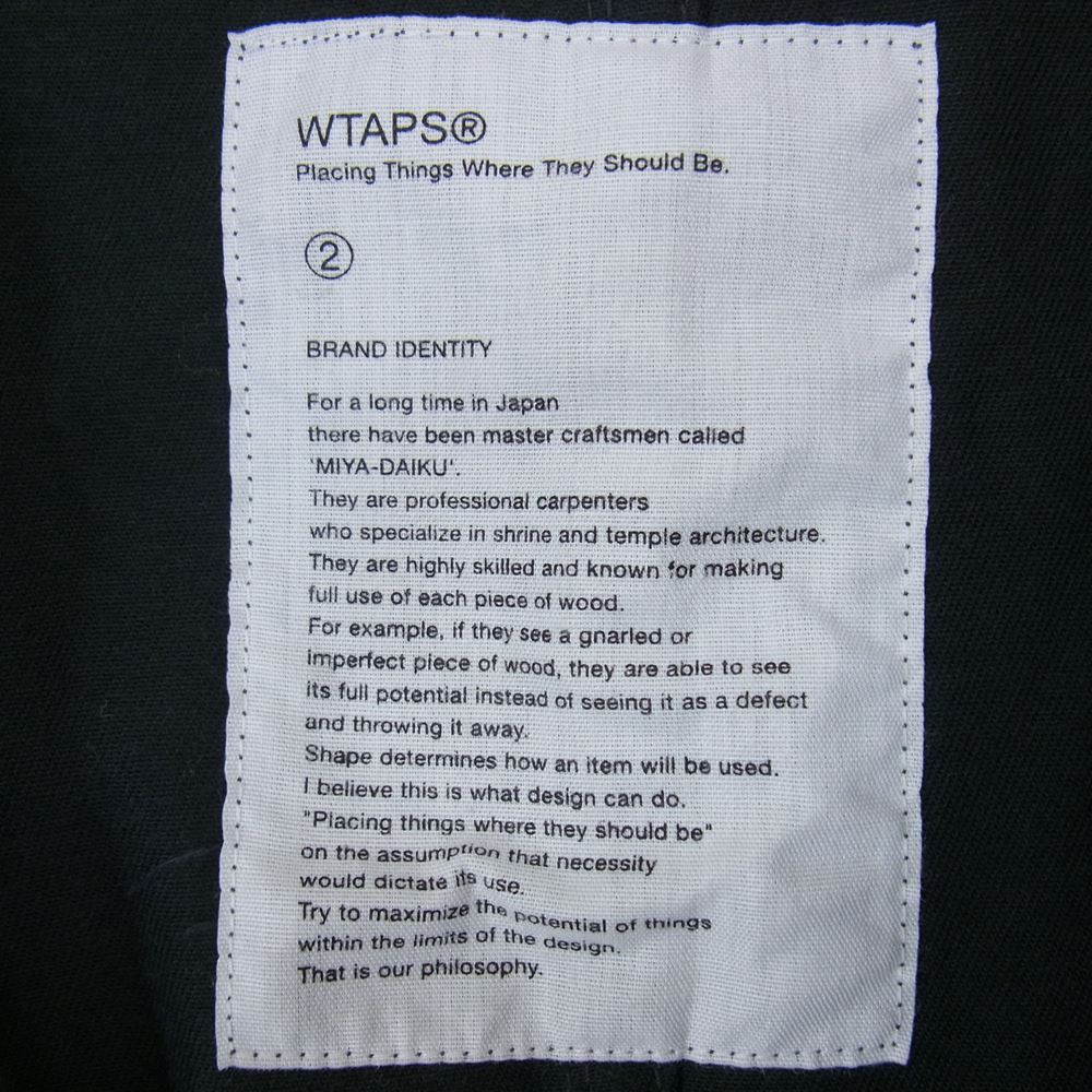 WTAPS ダブルタップス 15AW 152GWDT-JKM04 SHOP COAT ショップ コート ワーク ジャケット ブラック系 2【中古】