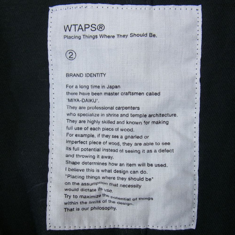 WTAPS ダブルタップス 15AW 152GWDT-JKM04 SHOP COAT ショップ コート ワーク ジャケット ブラック系 2【中古】