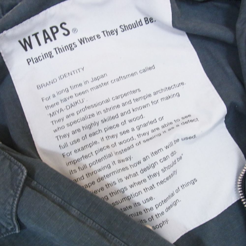 WTAPS ダブルタップス 151GWDT-JKM03 M-65/JACKET.COTTON.RIPSTOP インディゴブルー系 M【中古】