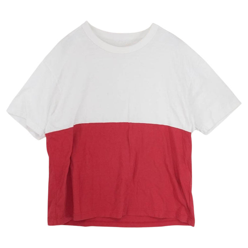 VISVIM ビズビム 19AW 0119205010022 SWITCH JUMBO TEE S/S 半袖 バイカラー ジャンボ Ｔシャツ  レッド系 3【中古】