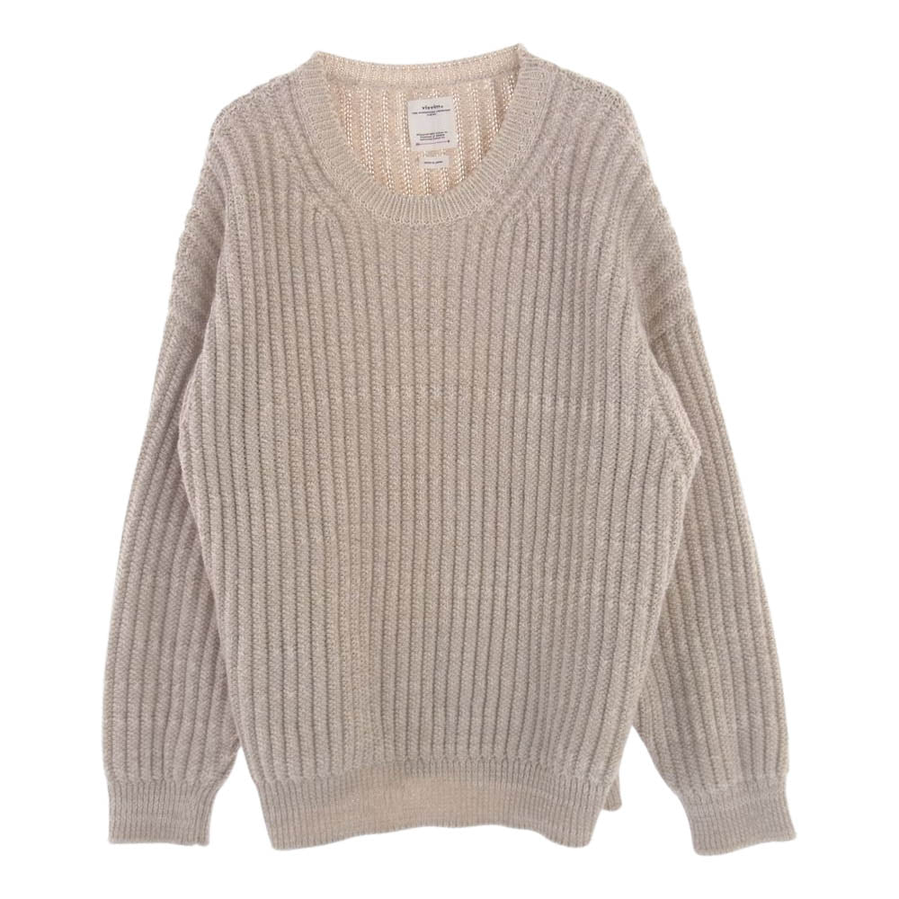 VISVIM ビズビム 20AW 0120405012001 AMPLUS CREW L/S W/L アンプラス クルー ニット セーター ベージュ系 3【中古】