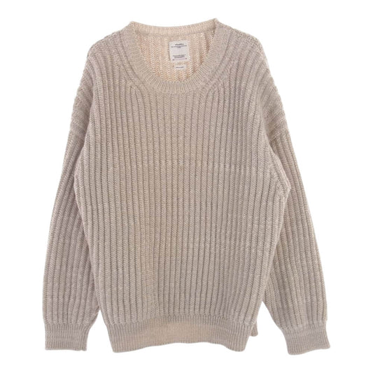 VISVIM ビズビム 20AW 0120405012001 AMPLUS CREW L/S W/L アンプラス クルー ニット セーター ベージュ系 3【中古】