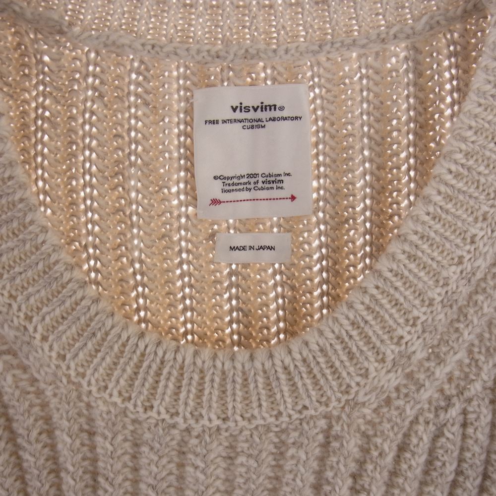 VISVIM ビズビム 20AW 0120405012001 AMPLUS CREW L/S W/L アンプラス クルー ニット セーター ベージュ系 3【中古】