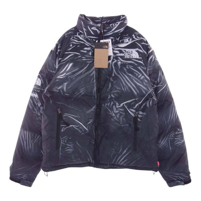 Supreme シュプリーム 23SS ND02300I × THE NORTH FACE ノースフェイス Printed Nuptse Jacket プリンテッド プリント ヌプシ ダウン ジャケット トロンプルイユ ブラック系 L【新古品】【未使用】【中古】