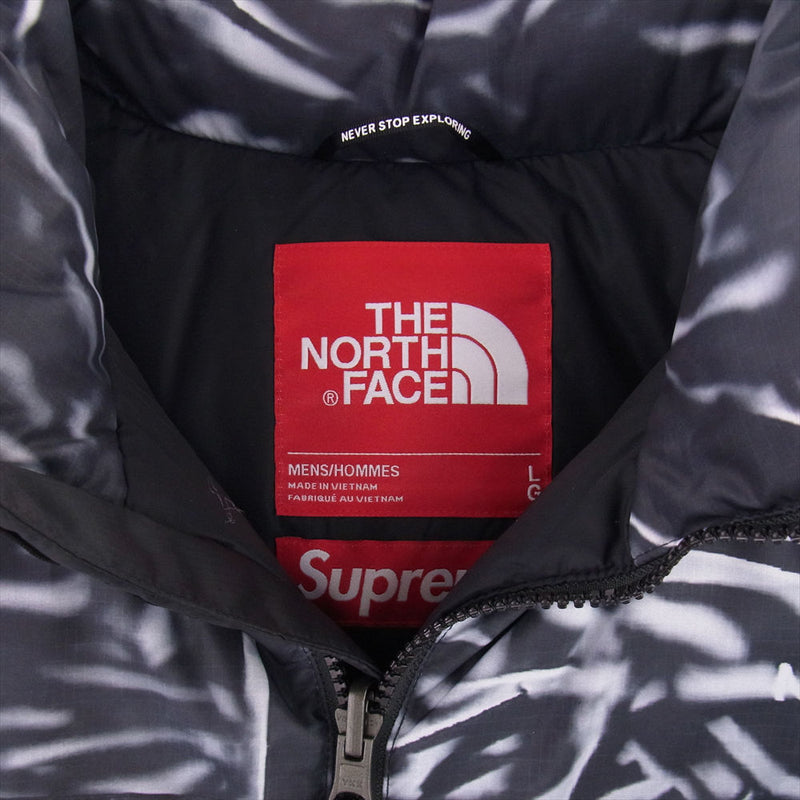 Supreme シュプリーム 23SS ND02300I × THE NORTH FACE ノースフェイス Printed Nuptse Jacket プリンテッド プリント ヌプシ ダウン ジャケット トロンプルイユ ブラック系 L【新古品】【未使用】【中古】