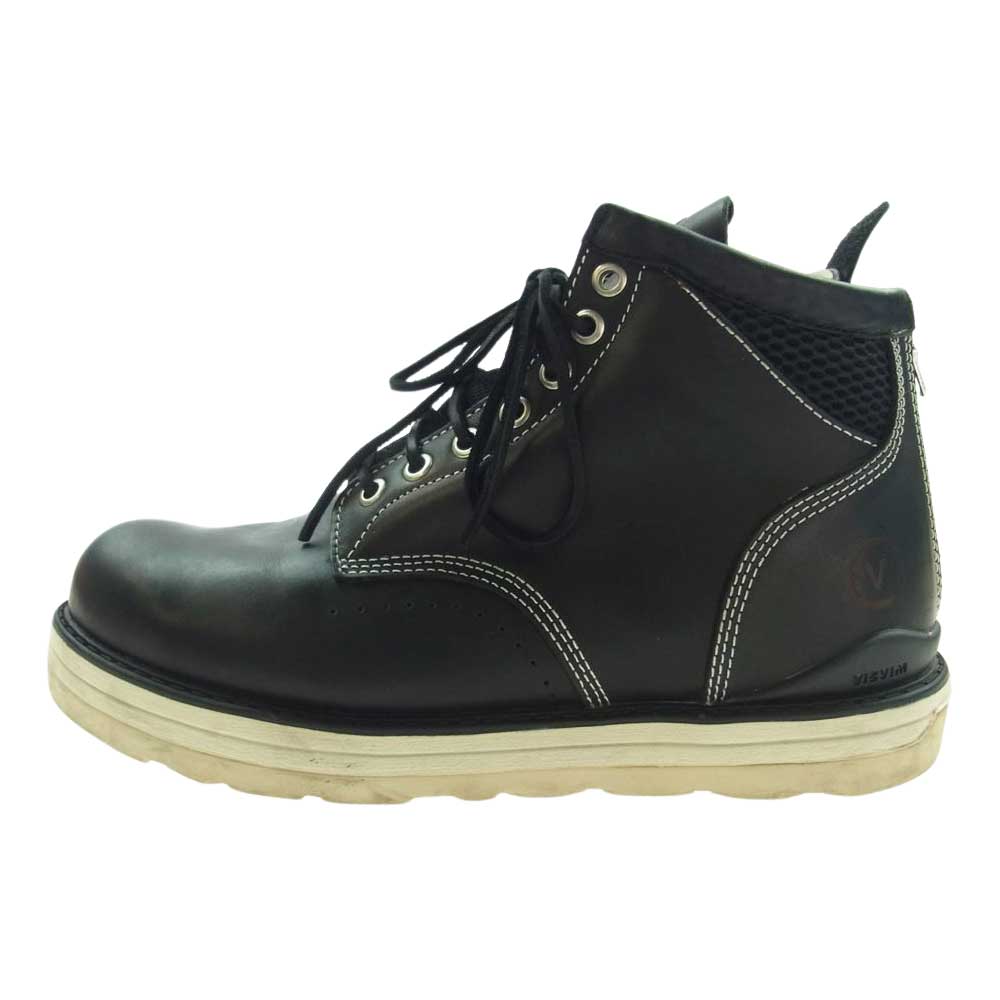 VISVIM ビズビム WMM002V01 × MASTERMIND JAPAN マスターマインドジャパン TYPE 7 HOLE バックジップ レザー ブーツ ブラック系 US9 1/2【中古】