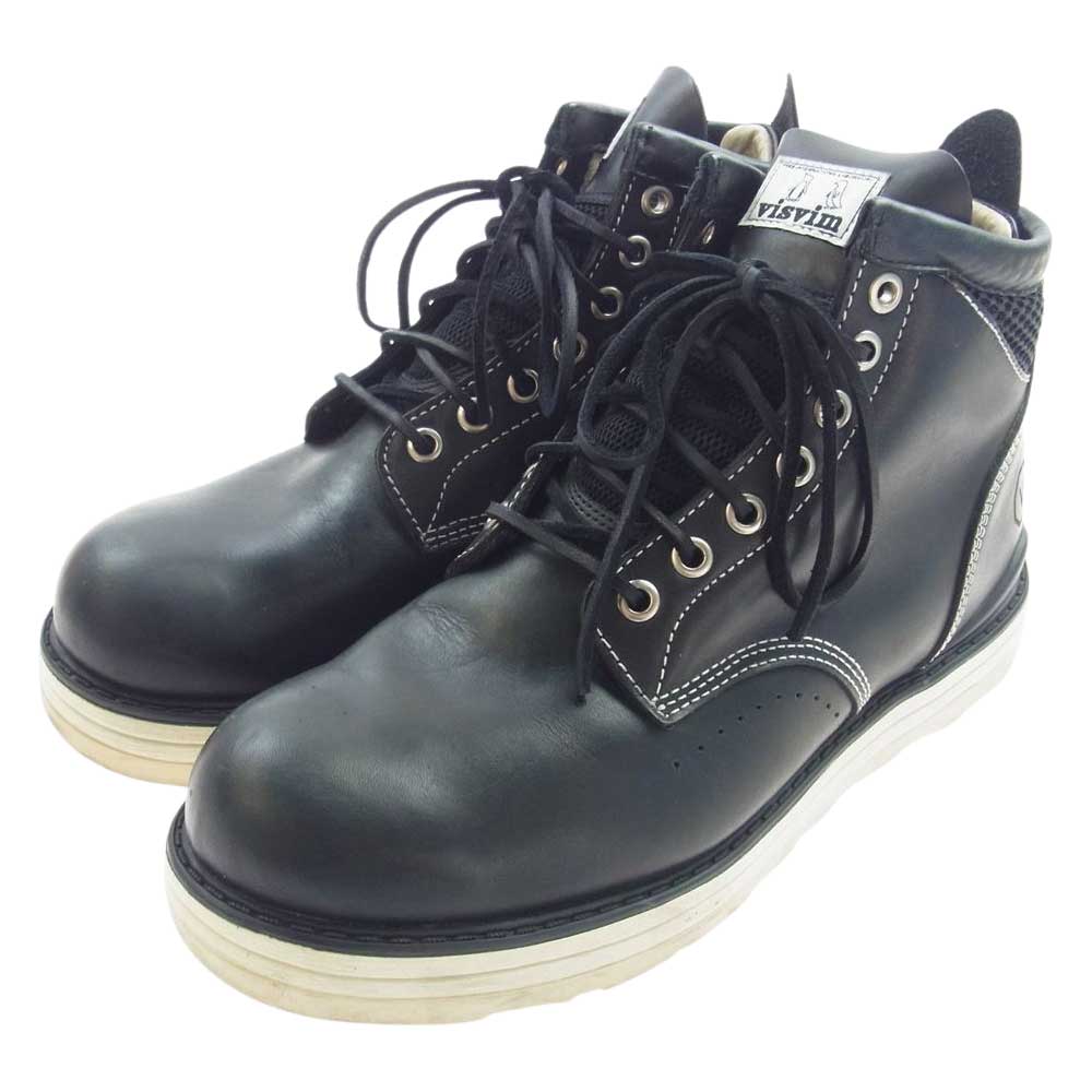 VISVIM ビズビム WMM002V01 × MASTERMIND JAPAN マスターマインドジャパン TYPE 7 HOLE バックジップ レザー ブーツ ブラック系 US9 1/2【中古】