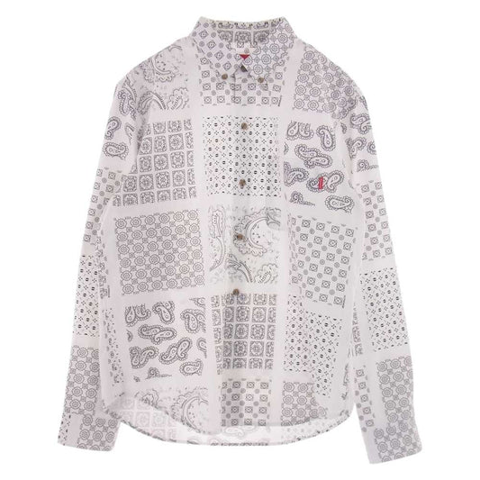 Supreme シュプリーム 20SS Paisley Grid Shirt ペイズリー 長袖 シャツ ホワイト系 S【中古】
