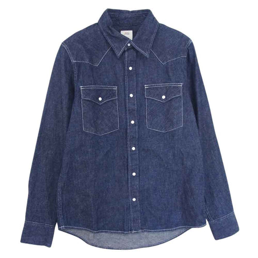VISVIM ビズビム 18SS 0118105007001 Social Sculpture Shirt One Wash デニム 長袖 シャツ インディゴブルー系 1【中古】