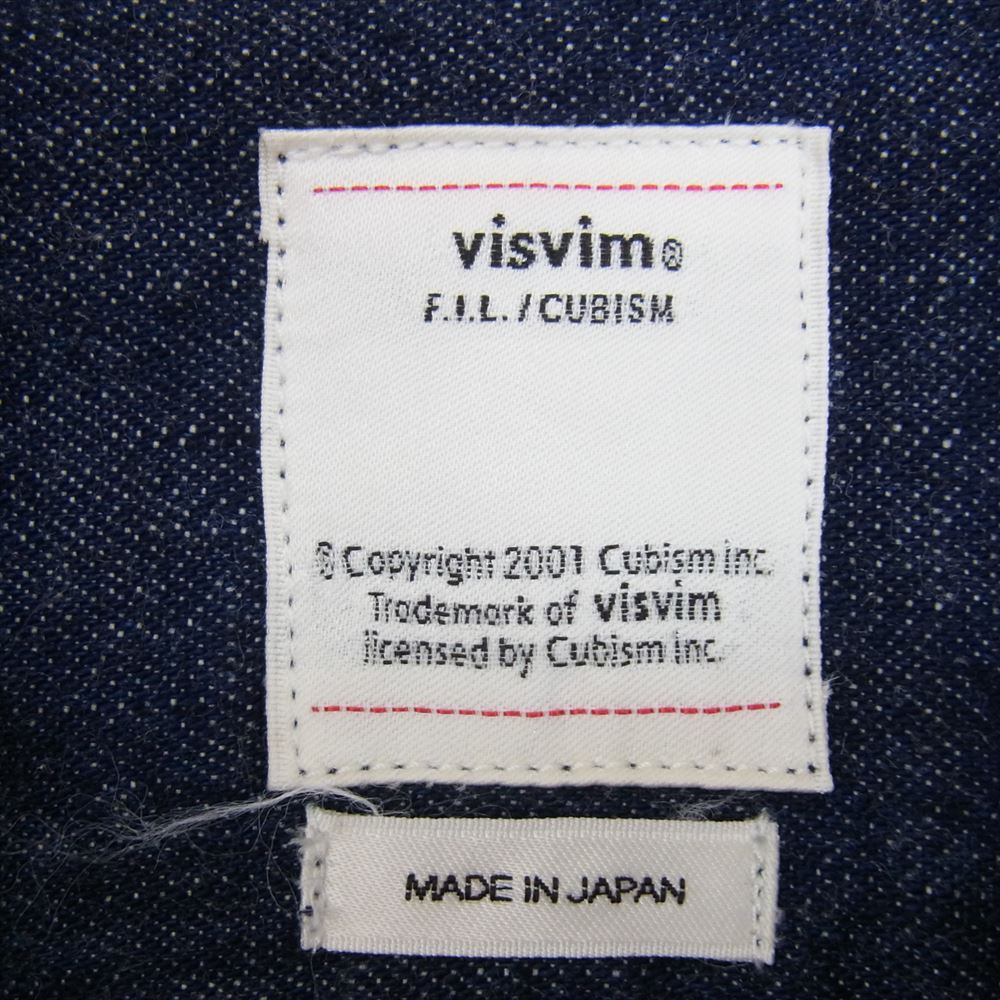 VISVIM ビズビム 18SS 0118105007001 Social Sculpture Shirt One Wash デニム 長袖 シャツ インディゴブルー系 1【中古】