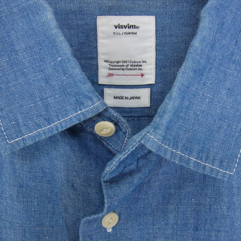 VISVIM ビズビム 19SS 0119105011005 ALBACORE JUMBOSHIRT L/S シャンブレー ペイズリー 長袖 シャツ ブルー系 1【中古】