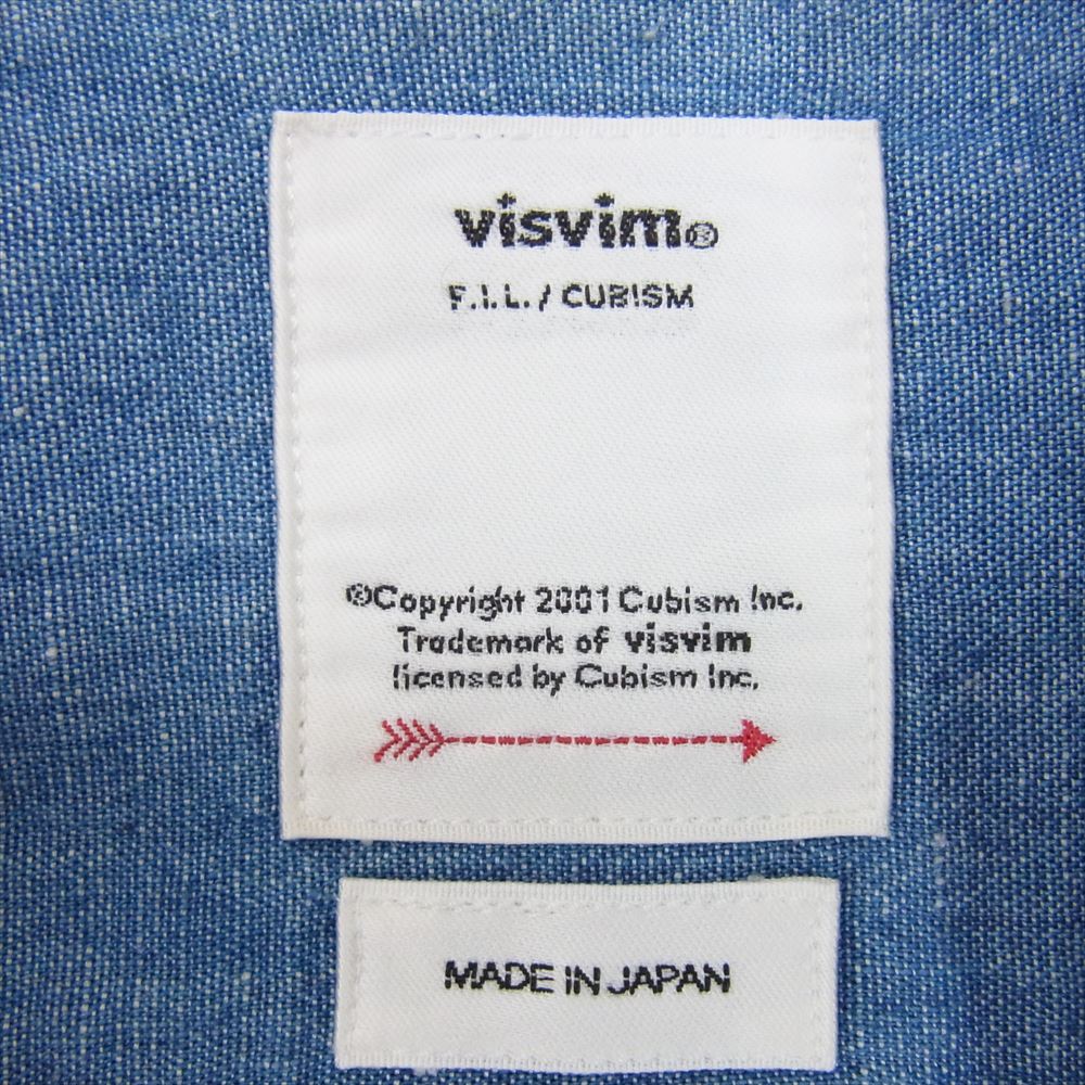 VISVIM ビズビム 19SS 0119105011005 ALBACORE JUMBOSHIRT L/S シャンブレー ペイズリー 長袖 シャツ ブルー系 1【中古】