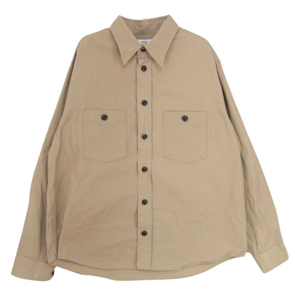 VISVIM ビズビム 19AW 0119205011022 USM ALBACORE SHIRT L/S コットン 星条旗 長袖 シャツ カーキ系 1【中古】